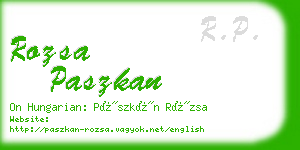 rozsa paszkan business card